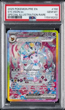 2025 POKEMON PRE EN-PRISMATIC EVOLUTIONS #156 SYLVEON EX PSA 10 - Image 1