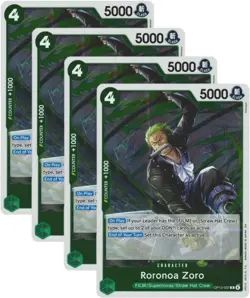 One Piece Roronoa Zoro OP13-037 R (Playset of 4) | OP13 English - Image 1