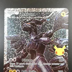 Zekrom 114/114 Pokemon Celebrations Black & White Holo Full Art Card - Image 2
