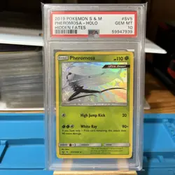 Pheromosa Pokemon Card (Hidden Fates SV5/SV94) Shiny Vault GEM MINT PSA 10 - Image 1