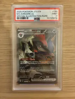 2025 POKEMON JOURNEY TOGETHER 185/159 N'S ZOROARK EX SPECIAL ILLUSTRATION PSA 9 - Image 1