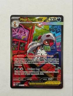 Mega Scrafty ex 285/217 Special Illustration Rare Ascended Heroes Pokemon DM - Image 1