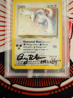 PSA Pokemon Card Lugia 9/111 Holo Rare Neo Genesis Amy Birnbaum Signed Autograph - Image 4
