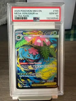 2025 POKEMON MEG EN-MEGA EVOLUTION ULTRA RARE #155 MEGA VENUSAUR EX PSA 10 - Image 1