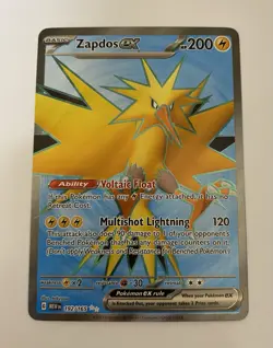 Pokemon Zapdos ex 192/165 Sv: Scarlet & Violet 151 Ultra Rare Holo Basic Card - Image 1