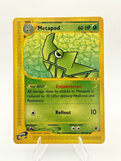 Metapod 87/165 Uncommon Expedition Base Set Pokemon MP Ereader Vintage Pokemon - Image 1