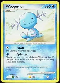 Wooper 118/132 Common Secret Wonders Pokemon Lightly Played - Image 1