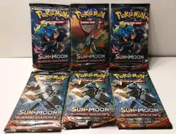 (6) Pokemon TCG: Sun & Moon Burning Shadows Booster Packs - New Sealed - Image 1