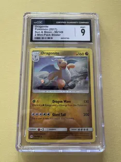 2017 POKEMON SUN & MOON COSMOS-MINI PACK BLISTERS #96 DRAGONITE-HOLO CGC 9 #96 - Image 1