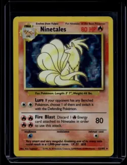 Pokemon TCG Ninetales 12/102 Base Set Holo Rare MP - Image 1