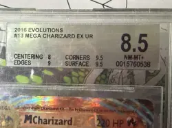 Beckett 8.5 - M Charizard EX 13 - 2016 Evolutions English Pokemon TCG - Image 3