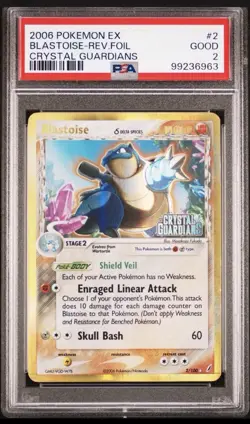 PSA 2 Blastoise (Delta Species) 2/100 Crystal Guardians Reverse Holo Pokemon - Image 1