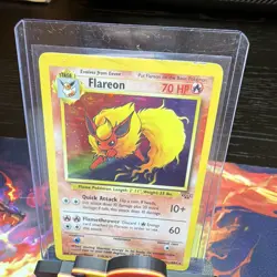 Wizards of the Coast Pokemon Flareon Holo Rare Unlimited Jungle 3/64 1999 - Image 1