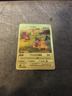 Pokemon Charmander/Charmeleon/Charizard GX Evolution Gold Foil Fan Art - Image 1
