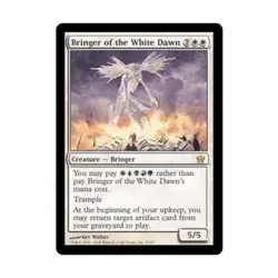 WOTC MtG Fifth Dawn Bringer of the White Dawn (R) (Foil) EX - Image 1