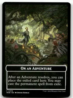 Emblem - On an Adventure Token - Wilds of Eldraine MTG NM - Image 1