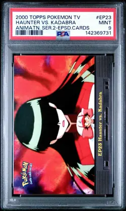 2000 TOPPS POKEMON TV ANIMATION SER 2 EPISODE CARDS HAUNTER VS. KADABRA PSA 9 - Image 1