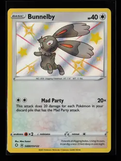Bunnelby SV097/SV122 Shiny Holo Rare Shining Fates: Shiny Vault Pokemon Card - Image 1
