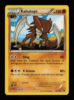 Kabutops 39/124 Rare XY - Fates Collide Pokemon Card - Image 1