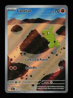 Larvitar 203/197 Illustration Rare Obsidian Flames Pokemon Cards - Image 1