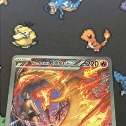 Team Rocket’s Moltres ex 229/182 MINT -SIR Pokemon Card- Destined Rivals (7z)￼ - Image 2