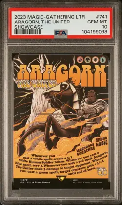 2023 Magic-Gathering LTR Aragorn, The Uniter #741 Showcase Poster PSA 10 - Image 1