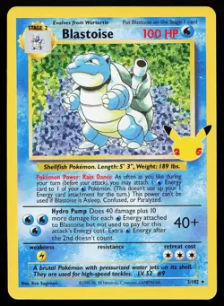 Blastoise 2/102 Holo Celebrations Classic Collection Pokemon Card - Image 1