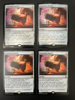 MTG- Exploding Barrel x4 - TMNT (Two are Surge FOIL) - Image 1
