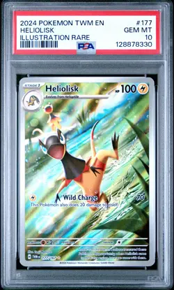2024 POKEMON TWM EN-TWILIGHT MASQUERADE ILLUSTRATION RARE #177 HELIOLISK PSA 10 - Image 1