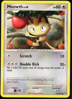Meowth 114/147 Common Supreme Victors Pokemon Moderately Played - Image 1