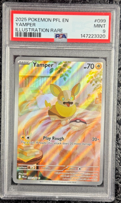 2025 POKEMON PHANTASMAL FLAMES EN YAMPER ILLUSTRATION RARE #099 💎 PSA 8 - Image 1