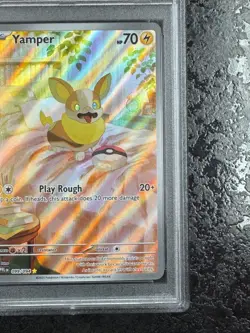 2025 POKEMON PHANTASMAL FLAMES EN YAMPER ILLUSTRATION RARE #099 💎 PSA 8 - Image 5