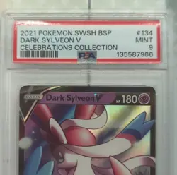 Pokemon Dark Sylveon V SWSH134 Promo 180 HP Holo Basic PSA 9 - Image 1
