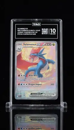 TAG 10 2025 POKEMON JTG ENGLISH JOURNEY TOGETHER SALAMENCE EX #187 SIR PSA - Image 1