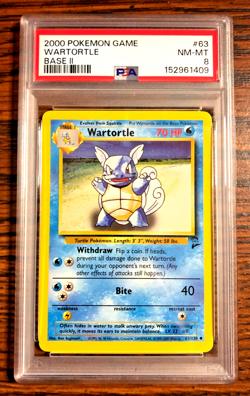 VINTAGE Wartortle Uncommon #63|PSA NM-MT 8|2000 WOTC Base Set 2|Pokemon TCG|Gen1 - Image 1