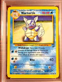 VINTAGE Wartortle Uncommon #63|PSA NM-MT 8|2000 WOTC Base Set 2|Pokemon TCG|Gen1 - Image 2