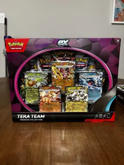 Pokemon Tera Team EX Premium Collection 5 Foils 9 TCG Booster Packs NEW Sealed - Image 1
