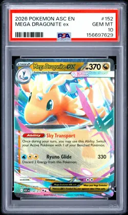 2026 Pokemon Ascended Heroes Mega Dragonite ex #152 PSA 10 GEM MT Dragonite - Image 1
