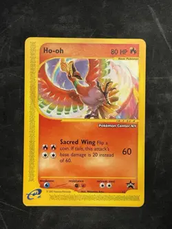 Pokemon TCG Mint Ho-Oh #52 WOTC Black Star Promo Pokemon Center NY Stamp - Image 1