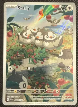 Pokemon TCG Starly 221/198 Scarlet & Violet Base Set Illustration Rare LP - Image 1