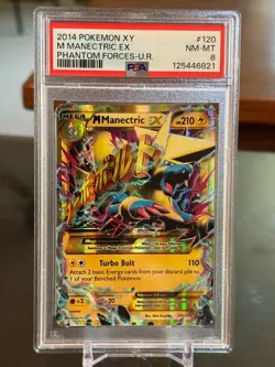2014 Pokemon XY #120 - Mega Manectric EX Ultra Rare NM-MT PSA 8 Phantom Forces - Image 1