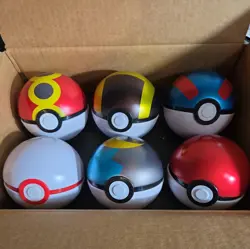 Pokemon Poke Ball Tin Lot Of 6 and display box EMPTY NO PACKS - Image 1