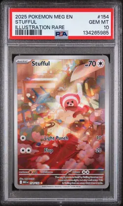 PSA 10 GEM Mint Stufful 154/132 Illustration Rare Full Art - Pokemon ME01 MEG - Image 1