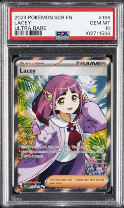 2024 POKEMON SCR EN-STELLAR CROWN ULTRA RARE #166 LACEY PSA 10 - Image 1