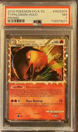 TYPHLOSION (PRIME) HOLO #HGSS09 2010 POKEMON HEARTGOLD & SOULSILVER PROMO PSA 7 - Image 1