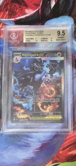 2025 Pokemon Mega Charizard X ex Phantasmal Flames SIR English PFL #125 BGS 9.5 - Image 1