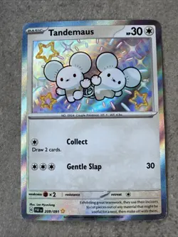 Tandemaus 209/091 Sv: Paldean Fates Holo Shiny Rare Pokemon - Image 1