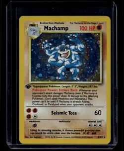 Pokemon TCG Machamp 8/102 Base Set 1st Edition Deck Promo Holo LP A - Image 1