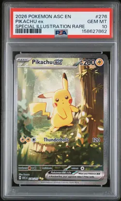 2026 POKEMON ASC EN-ASCENDED HEROES SPECIAL ILLUSTRATION RARE PIKACHU EX PSA 10 - Image 1