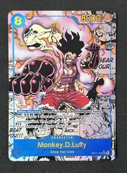 One Piece Monkey D.Luffy OP11-118 A Fist of Divine Speed Manga Alternate Art - Image 1